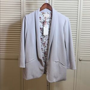 NWT Skies are Blue Hannah Modal Scuba Blazer Light Gray XL